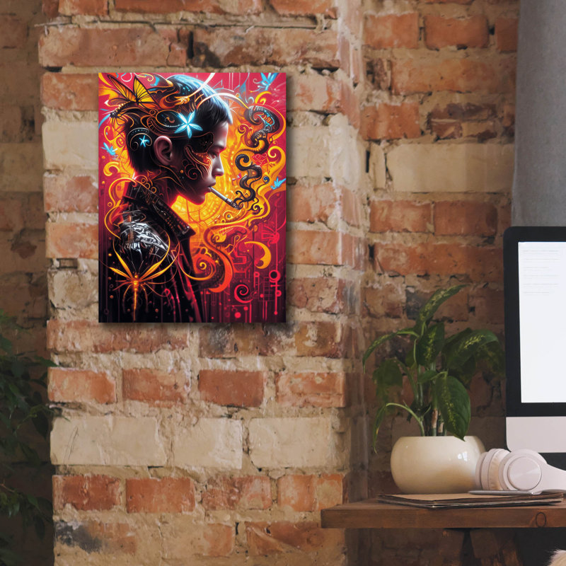 «Epic Graffiti» «Mythical Inhalations» par r3darch0n, art mural sur toile, 12 po x 16 po, H 16 po x l 12 po x P 0,75 po
