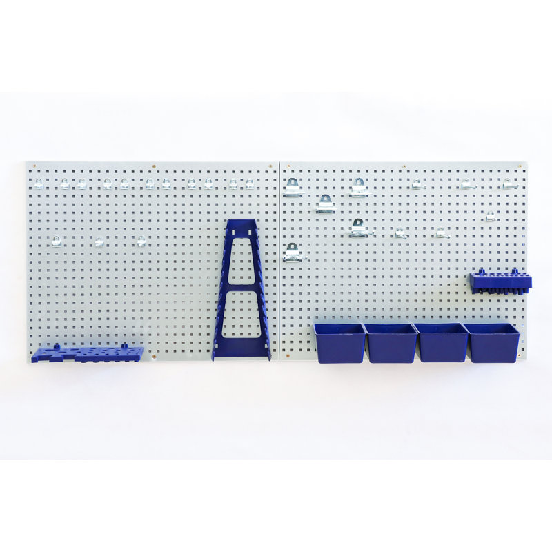 Organisateur de porte-outils mural 34 pièces avec crochets et accessoires Sagamore, Bleu