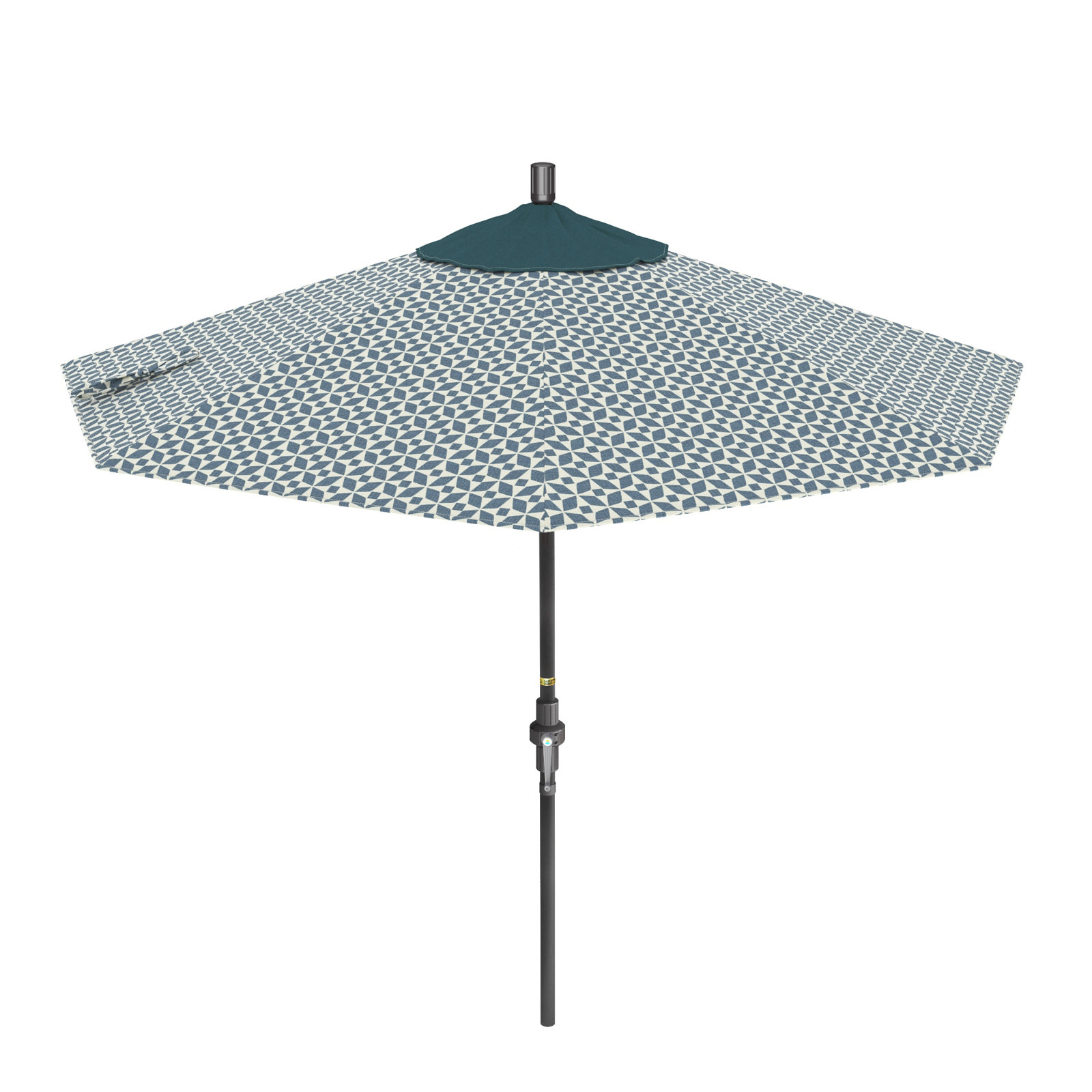Santana 9' Umbrella, Gray, Marquee Turquoise - Pacifica Premium