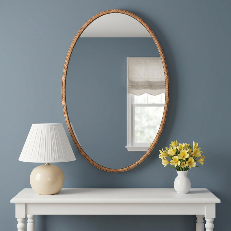 Westham Engineered Wood Oval Wall Mirror