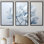 Minimalisme, tulipes bleues et blanches Brushstrokes II - ensemble de reproductions d'art mural tulipes