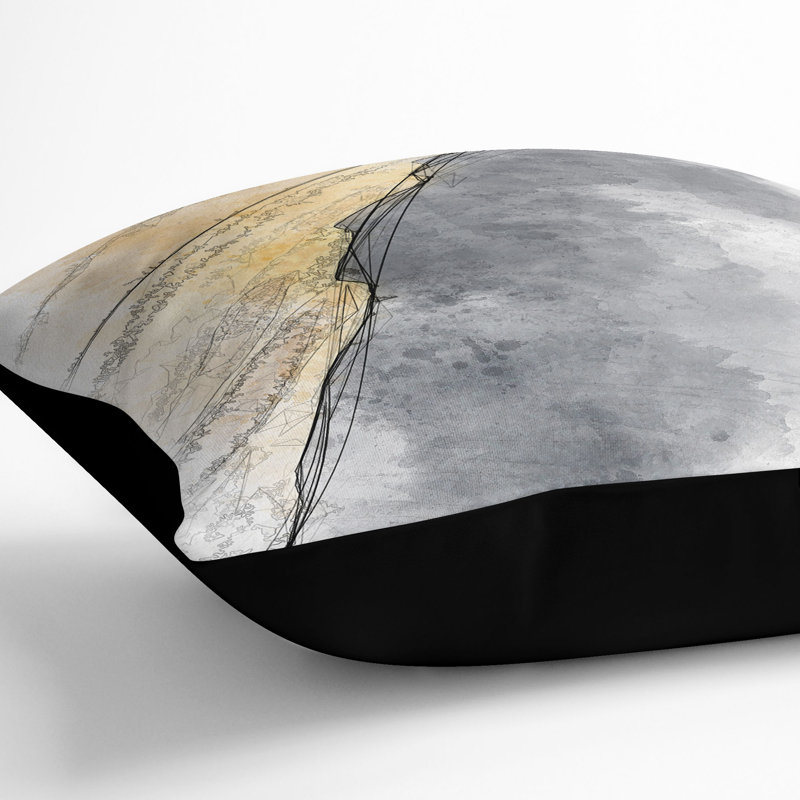 Edge of a Sand Dune Cushion with Filling, Black, 40cm H x 40cm W x 15cm D