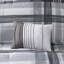 Lit simple / simple Xl Plaid Bedding - Édredon moderne noir et gris avec 2 taies décoratives-118640940
