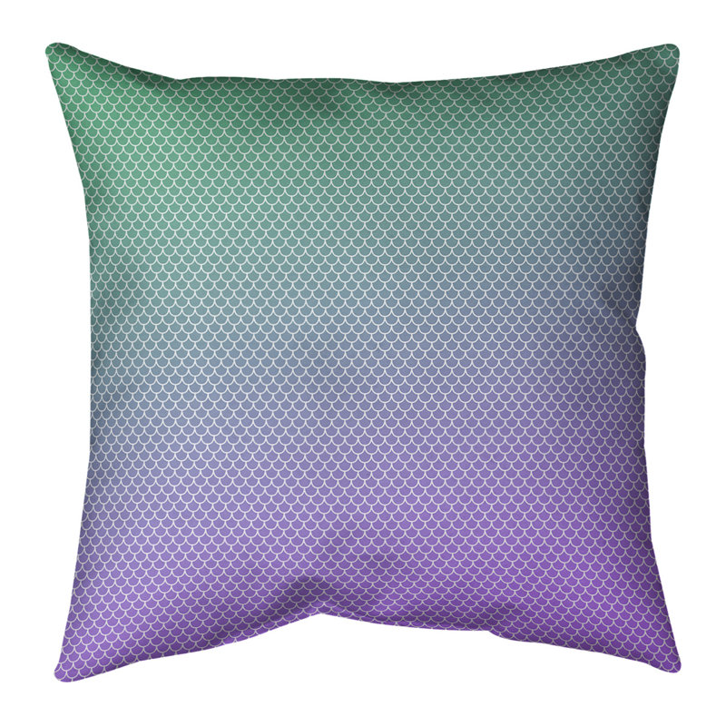 Coussin décoratif intérieur / extérieur Katelyn Elizabeth, 16 po x 1 po, Vert / Mauve