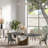 Emaline 6 - Person Faux Marble Top Pedestal Dining Set-119323615
