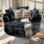 Chaise longue rembourrée 59 "en velours côtelé avec accoudoirs et coussins décoratifs, aucun assemblage requis