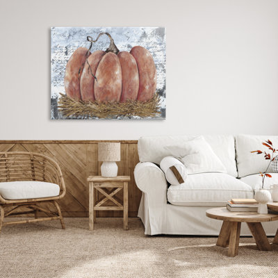 «Abstract Pumpkin Collage» par Julie Norkus, reproduction sur toile tendue