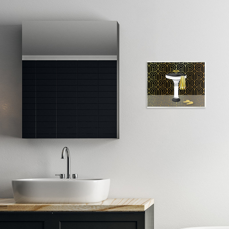 Plaque murale de style déco pour salle de bain, design par Conrad Knutsen