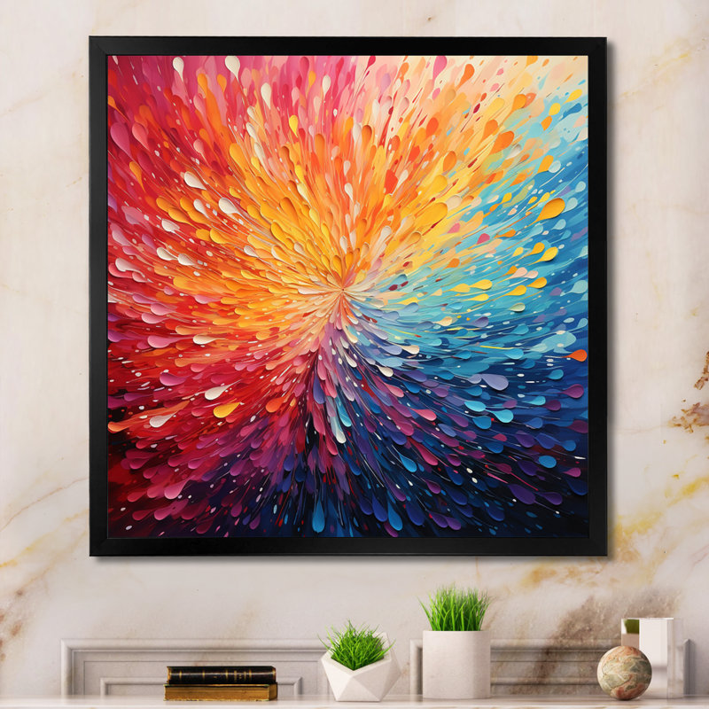 Art sur toile, "Hardedge Art Vibrant Velocity - Hard Edge", Cadre simple noir, H 16 po x l 16 po x P 1 po