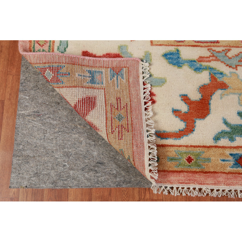 Grand tapis indien fait à la main en laine rose Oushak 9 x 18