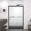 Double porte de douche coulissante avec verre trempé transparent de 8 mm, cadre en aluminium noir mat, poignée en acier inoxydable, angle d'inclinaison, fonctionnement silencieux pour la finition de la salle de bain, protection, réversible