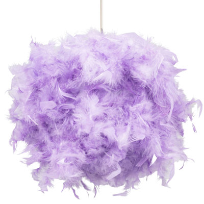 Eye-Catching and Modern Genuine Feather Decorated Pendant Light Shade