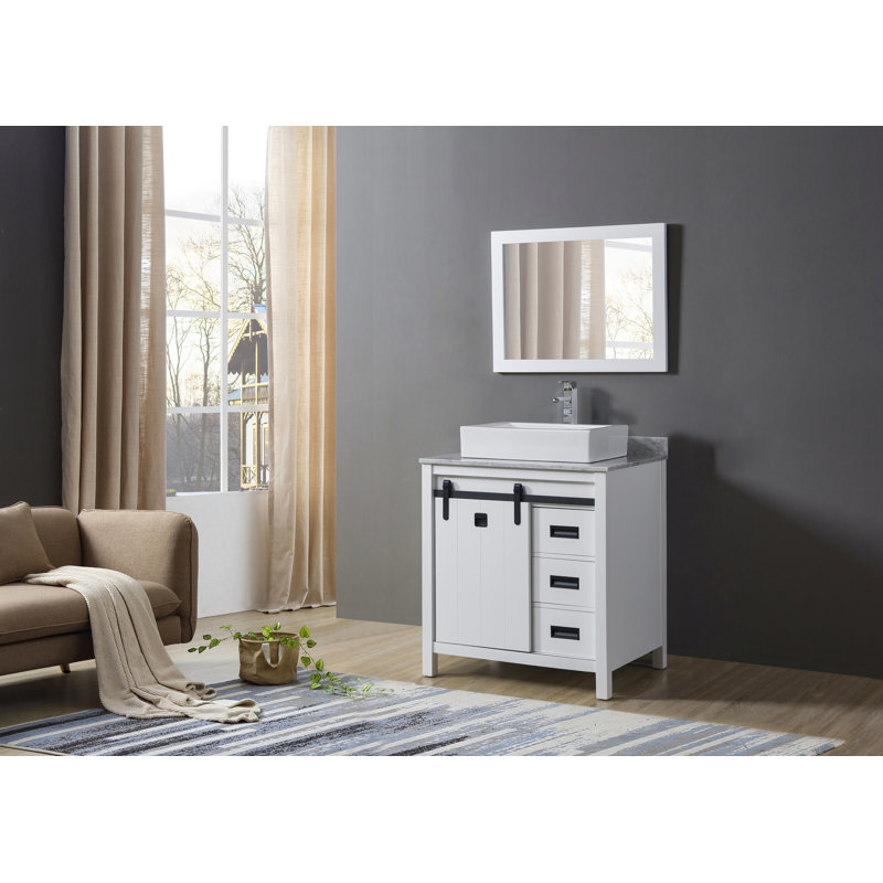 32'' Single Bathroom Vanity with Marble Top