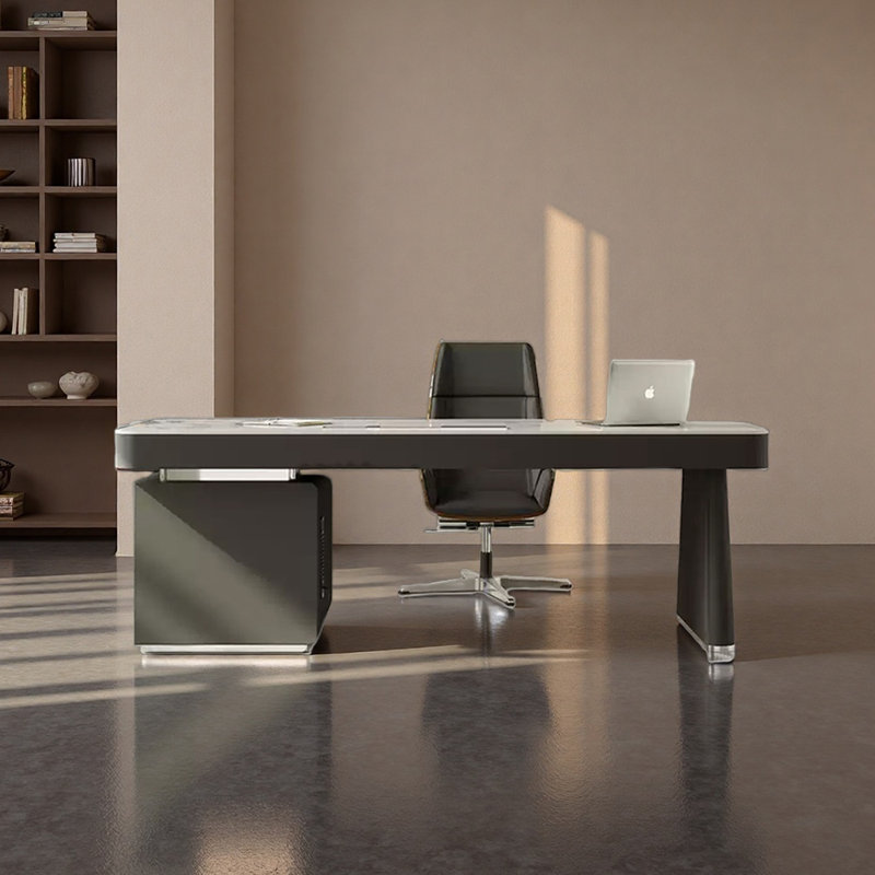 Bureau de table en pierre frittée, H 29,53 po x l 70,87 po x P 27,56 po