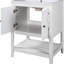 Meuble-lavabo blanc 24 po - Fabrication en bois massif, lavabo en céramique, bois massif, design moderne élégant