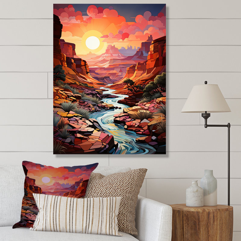 Canyon Canyon Sunrise Landscape, impression sur toile, Toile tendue, H 40 po x l 30 po x P 1,5 po