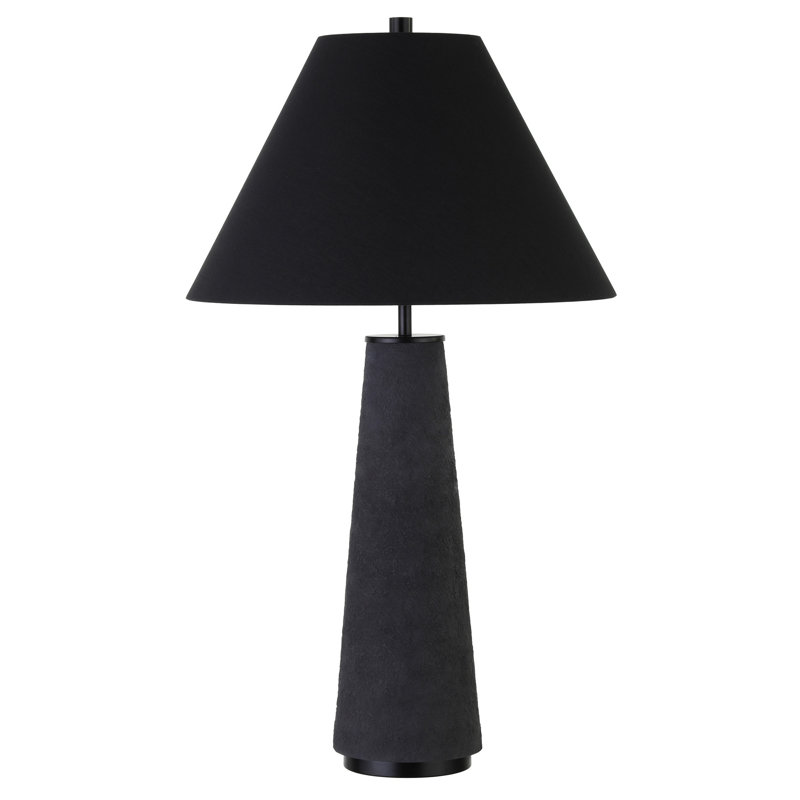 Ceramic Table Lamp, Matte Black