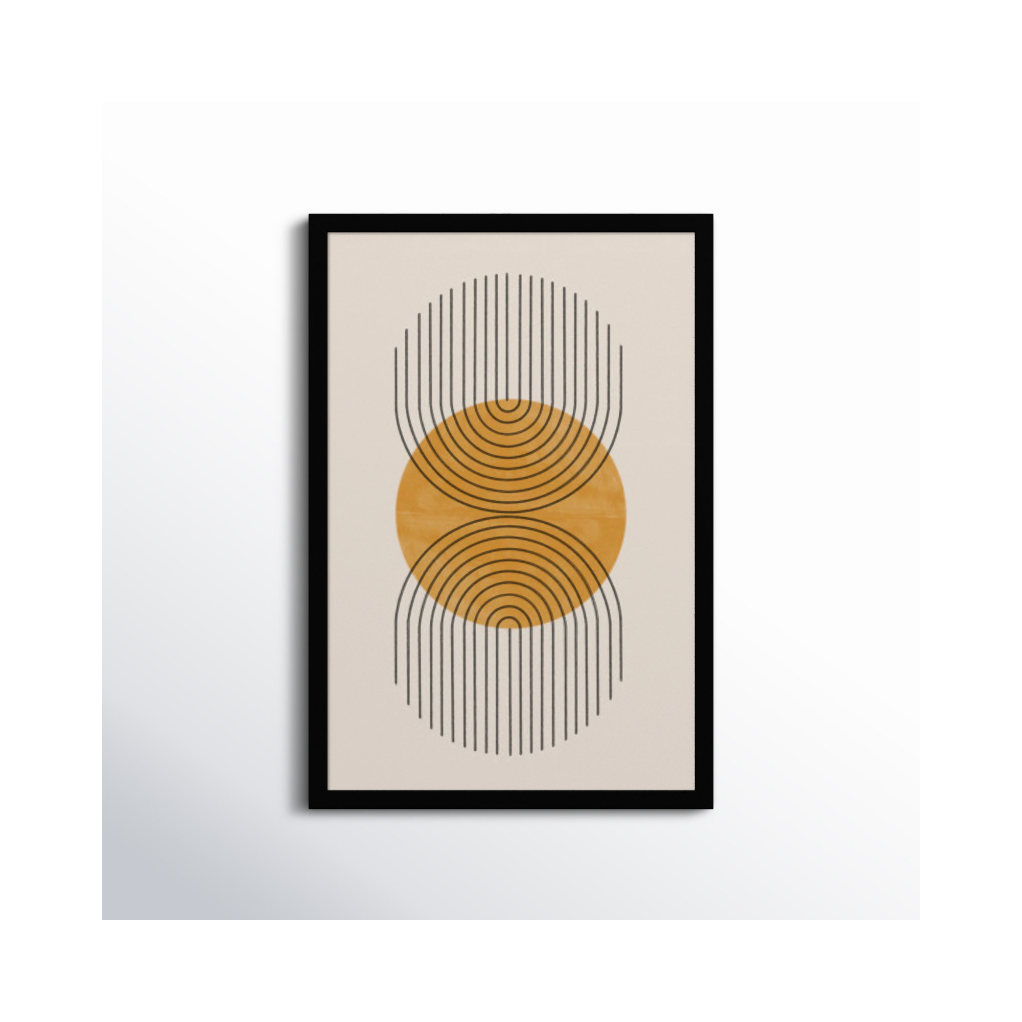 Perfect Point Yellow by The MIUUS STUDIO, 25" H x 17" W x 1" D, Black Framed