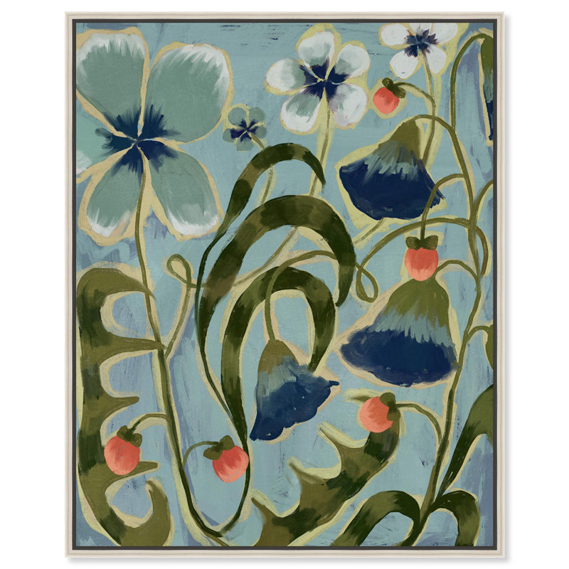 Impression sur toile «Nature all Around Floral Decor» par Notoriart, H 36 po x l 45 po, Cadre argenté