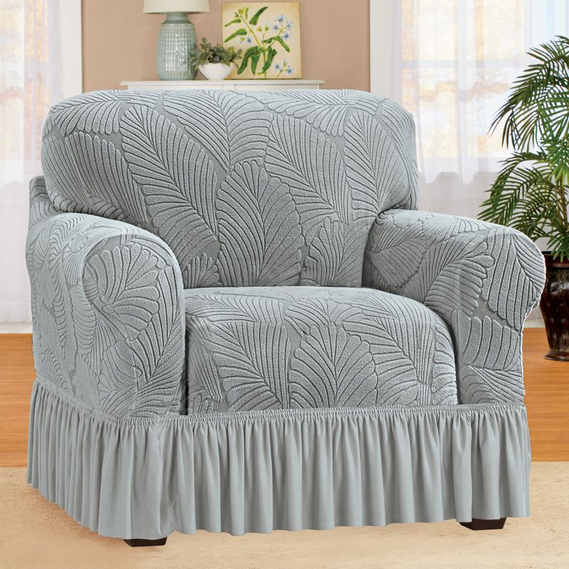 Housse à jupe à volants texturée, Polyester gris