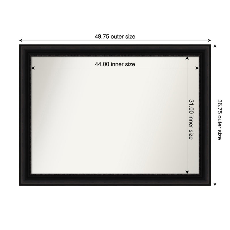 Miroir mural Senaiya, Rectangle, 36,75 po x 49,75 po