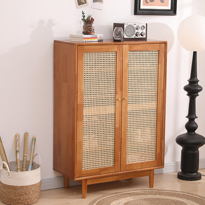 Chinese Style Simple Shoe Cabinet Side Cabinet 20 Pair Shoe Storage Cabinet, Brown