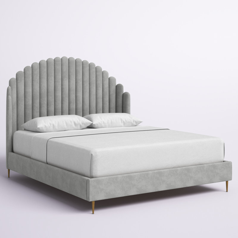 Alaina Upholstered Wingback Bed, King