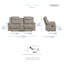 Causeuse inclinable en microfibre polie moderne et contemporaine de 75 po avec rangement central, porte-gobelets et passepoil contrastant Cloran.-1398216603