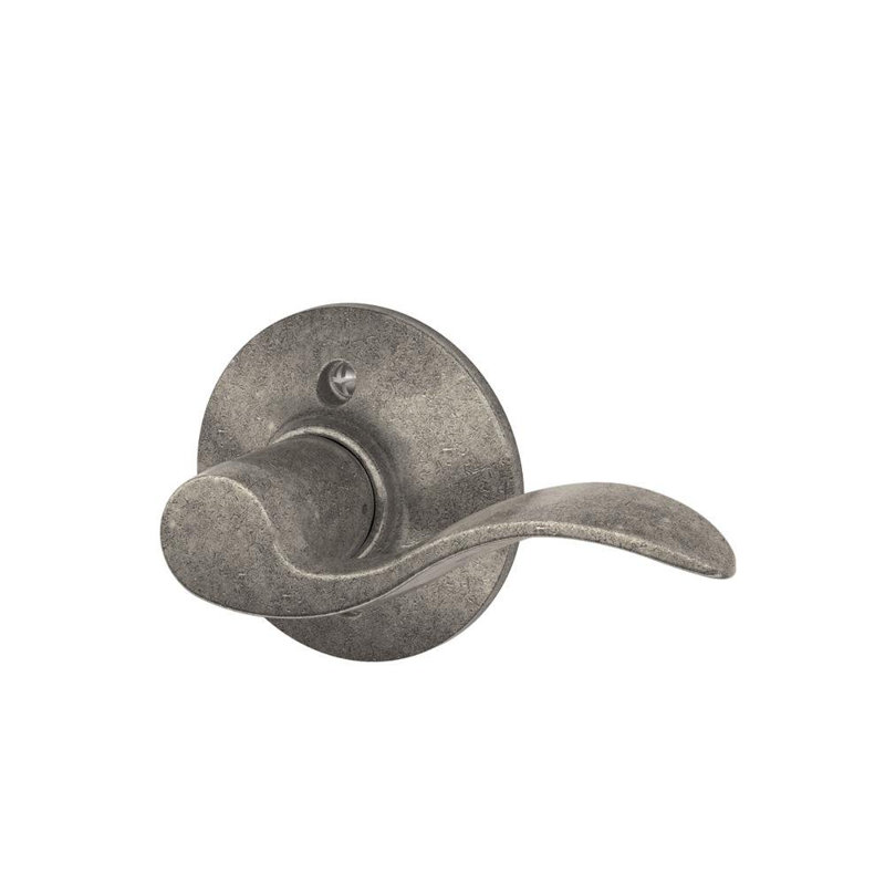 Accent Lever Non-Turning Lock, Right Hand, Distressed Nickel