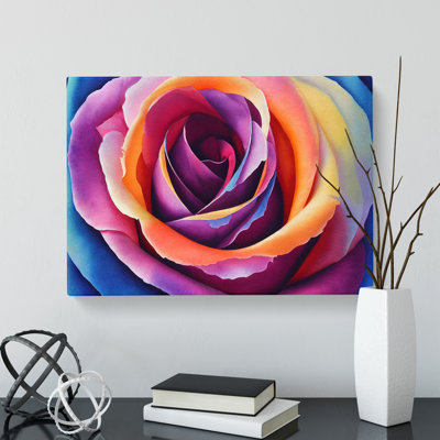 Watercolour Rose Flower Vol.1 - Wrapped Canvas Graphic Art