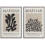 Classical Artwork "Henri Matisse, art botanique noir moderne, images murales neutres modernes, impression sur toile encadrée, ensemble de 2 pièces d'art mural" 16 x 24 x 2, 24 x 36 x 2-71660419-71660417