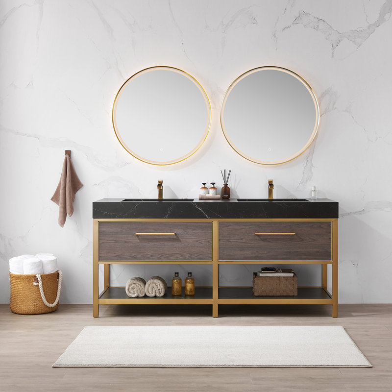 Ensemble de meuble-lavabo double 72 "avec miroir