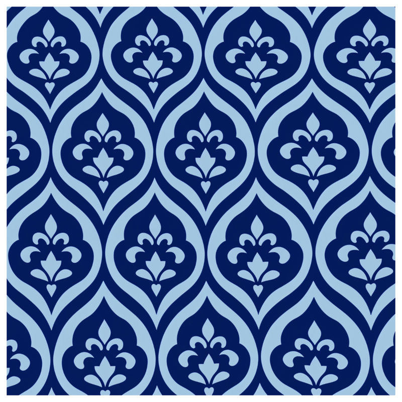 Blue Damask Pattern Comforter, Twin Extra Long