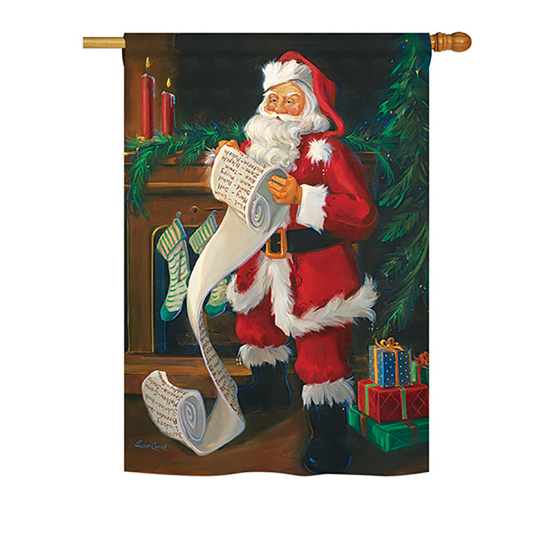 L 40 x 28 po père noël impressions de noël sur 2 côtés. ensemble de drapeau