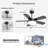 Julice 42" 5-Blade Modern Ceiling Fan With Tri-Color LED Light Source, Silent Motor, Remote Controller-563299096