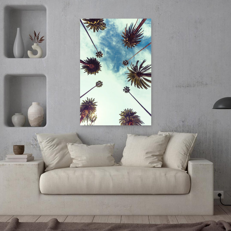 Palmier, palmier abstrait 2, art tropical côtier, H 36 po x l 24 po