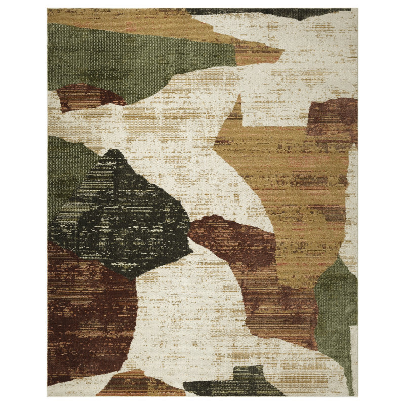 Colondro Beige Multi Modern Indoor Rug, Rectangle 8' x 10'