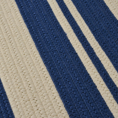 Tapis intérieur / extérieur rayé bleu marine / beige Wisley