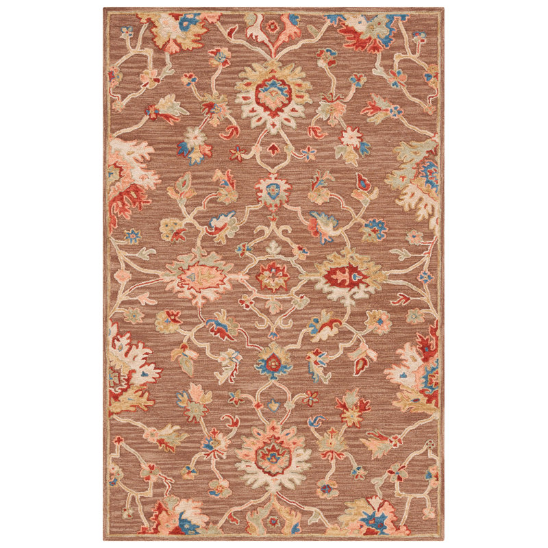 Metro Hand Tufted Wool Cotton Oriental Rug in Beige/Dark Brown, Rectangle 3' x 5'