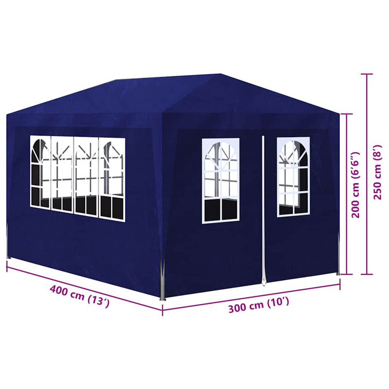 4m x 3m Steel Party Tent, Blue