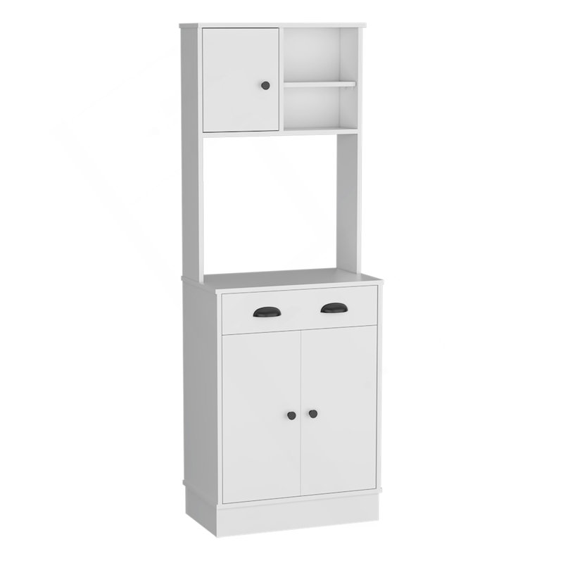 Microwave Storage Stand With 3-Doors And Drawer Arlington, White Finish
