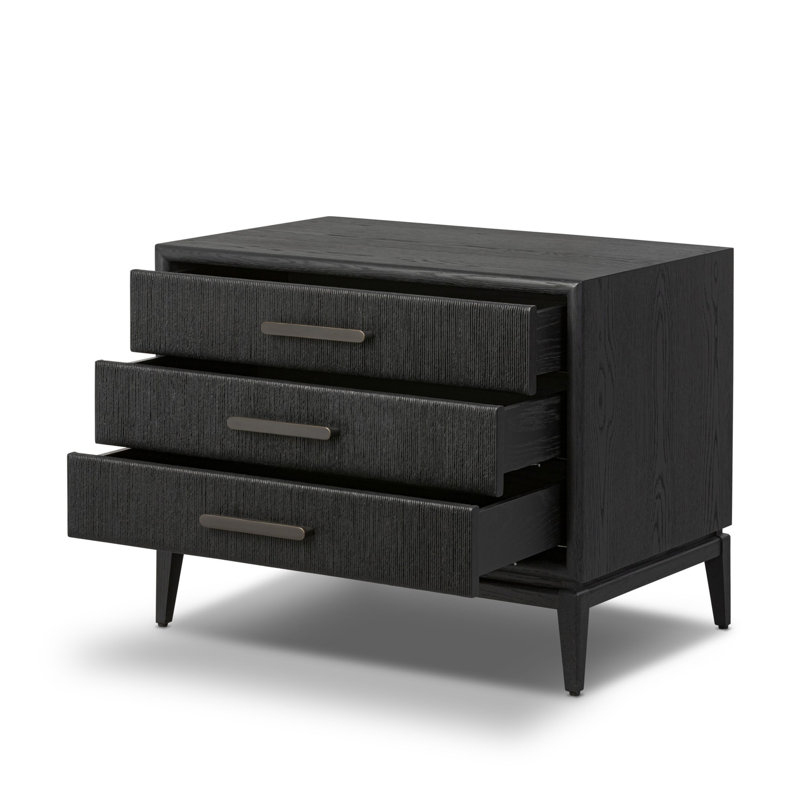 Rosenell Closed Nightstand, Black