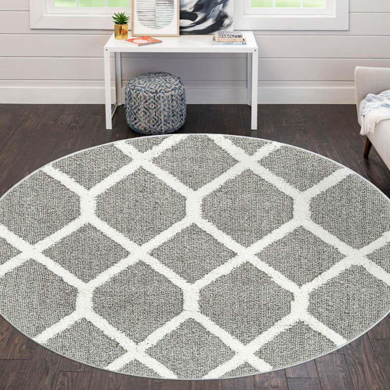 Jocelynmarie Geometric Indoor Rug, Round 7'10"