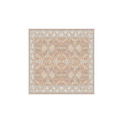 Tapis oriental en chenille / polyester tissé à la main Firaz en rouge / beige