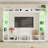 98" Modern  Entertainment Center Wall Unit Set With Ample Storage & Led Lights
