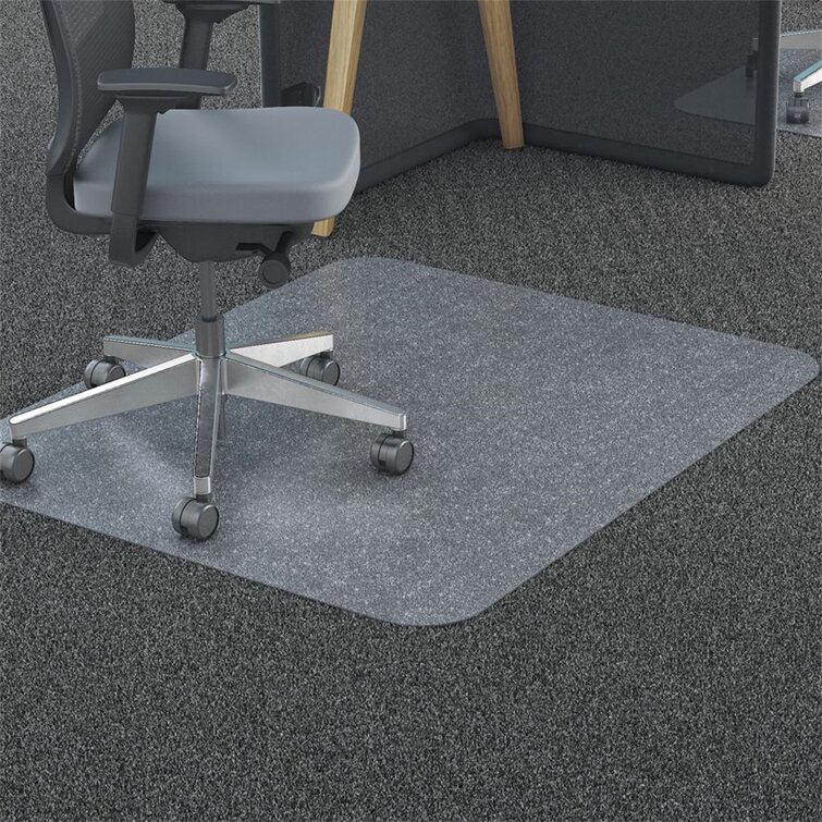 Dimex 36 in x 48 in Black Plastic Chair Mat with Lip for Hard Floors and Low Pile Carpets