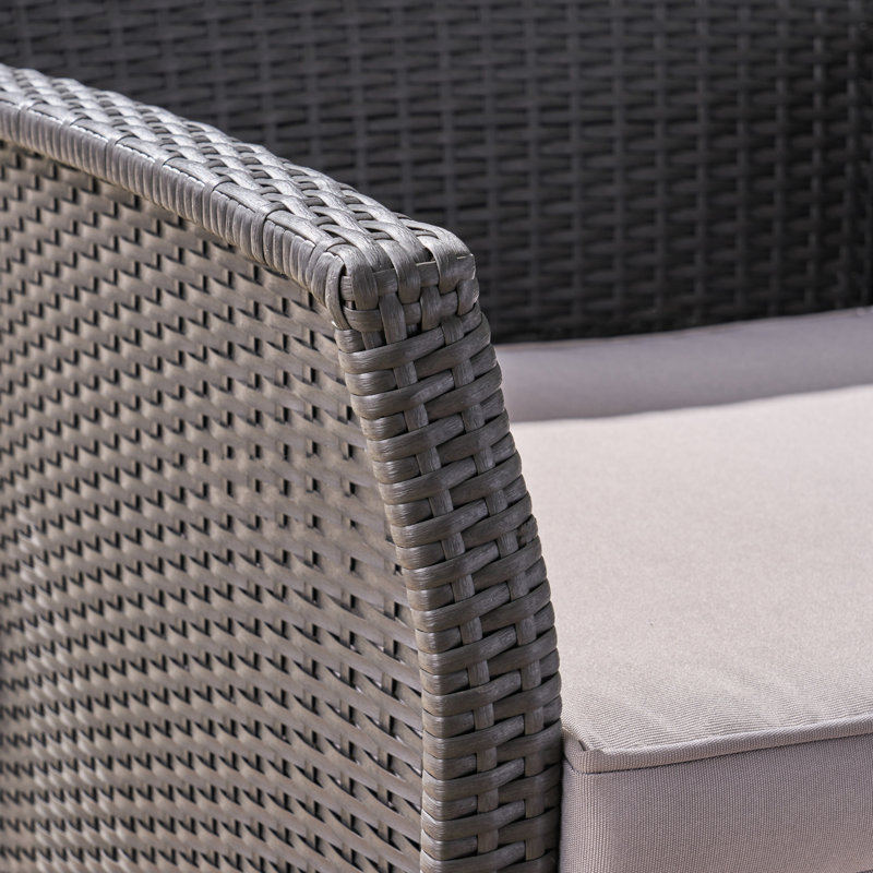 2 St Chairs In Grey - Outdoor Pe And Iron With Waterproof Fabric Seat, 29.01"X29.01"X29.86", 21.78 Lb   Of 2  , Iron, Upholstery, 29.01" Depth X Width 29.86" Height, 21.78Lb