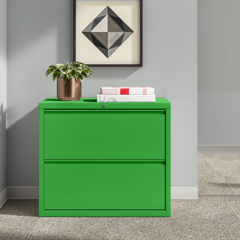 36'' Wide 2 -Drawer Steel File Cabinet, Green