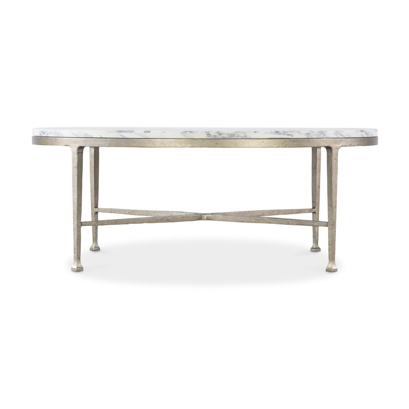 Cora Coffee Table, 16" H x 42" L x 42" W, White/Gray