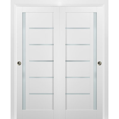 Portes blanches en verre givré Quadro